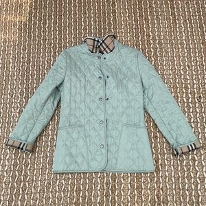 Burberry diamond quilted jacket mint green